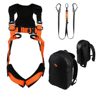 FALLSAFE EKMAN TEOLLISUUSPAKKAUS, sis. valjaat, kaksoisliitosköysi 1,5 m, reppu