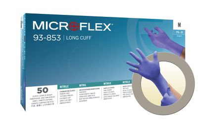 ANSELL MICROFLEX 93-853, paksuus 0,14 mm, pituus 295 mm, 50 kpl
