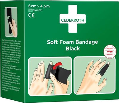 CEDERROTH 51011010 SOFT-LAASTARI MUSTA 6 cm x 4.5 m