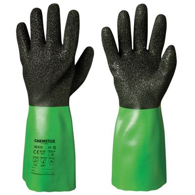 GRANBERG CHEMSTAR 109.8135 Vinyyli-/PVC-kemikaalinsuojakäsineet, paksuus 3 ± 0.3 mm, pituus 350 mm GRANBERG CHEMSTAR 109.8135 Vinyyli-/PVC-kemikaalinsuojakäsineet, paksuus 3 ± 0.3 mm, pituus 350 mm