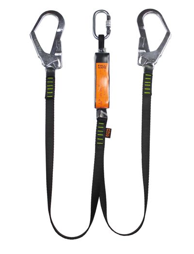Kaksoisliitosköysi FALLSAFE Ekman FS516-LN-1,5 M, sis. 2x FS843-koukku ja 1x FS802-sulkurengas