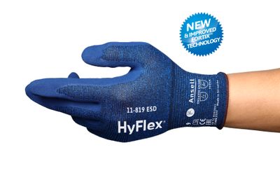 ANSELL HYFLEX 11-819, ESD/ATEX, nitriilipinnoite, kosketusnäyttösoveltuvuus