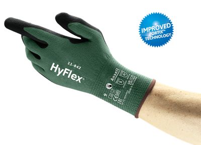 ANSELL HYFLEX 11-842, nitriilipinnoite, kosketusnäyttösoveltuvuus, kierrätysmateriaalista ANSELL HYFLEX 11-842, nitriilipinnoite, kosketusnäyttösoveltuvuus, kierrätysmateriaalista