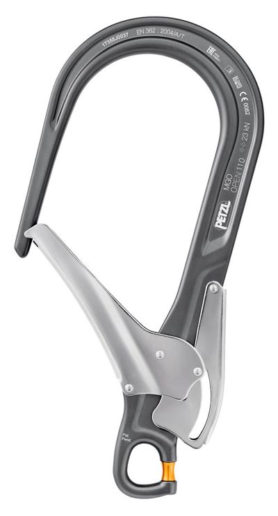 PETZL MGO Open 110 kiinnitin, automaattisesti lukittuva, alumiinia, aukeama 110 mm PETZL MGO Open 110 kiinnitin, automaattisesti lukittuva, alumiinia, aukeama 110 mm