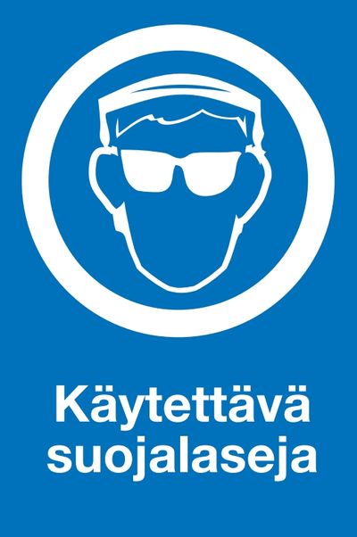 TURVAKILPI "KÄYTETTÄVÄ SUOJALASEJA", MUOVIA, 200 x 300 mm TURVAKILPI "KÄYTETTÄVÄ SUOJALASEJA", MUOVIA, 200 x 300 mm
