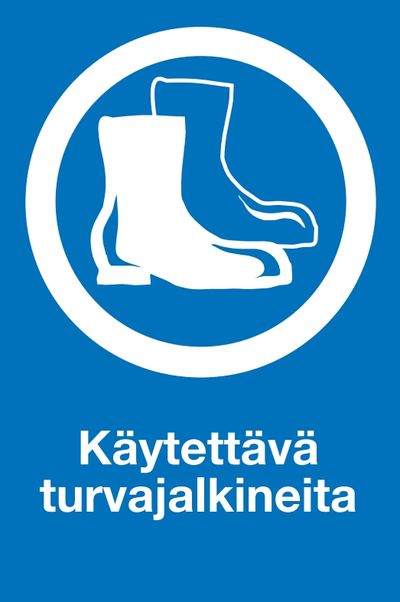 TURVAKILPI "KÄYTETTÄVÄ TURVAJALKINEITA", MUOVIA, 200 x 300 mm TURVAKILPI "KÄYTETTÄVÄ TURVAJALKINEITA", MUOVIA, 200 x 300 mm