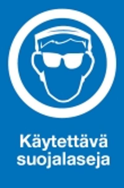 TURVAKILPI "KÄYTETTÄVÄ SUOJALASEJA", MUOVIA, 200 x 300 mm